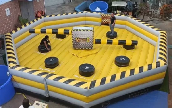 Factory price custom toxic mechanical inflatable meltdown machine,meltdown wipeout game for sale